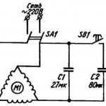 Электрическая схема подключения трехфазного электродвигателя в бытовую сеть